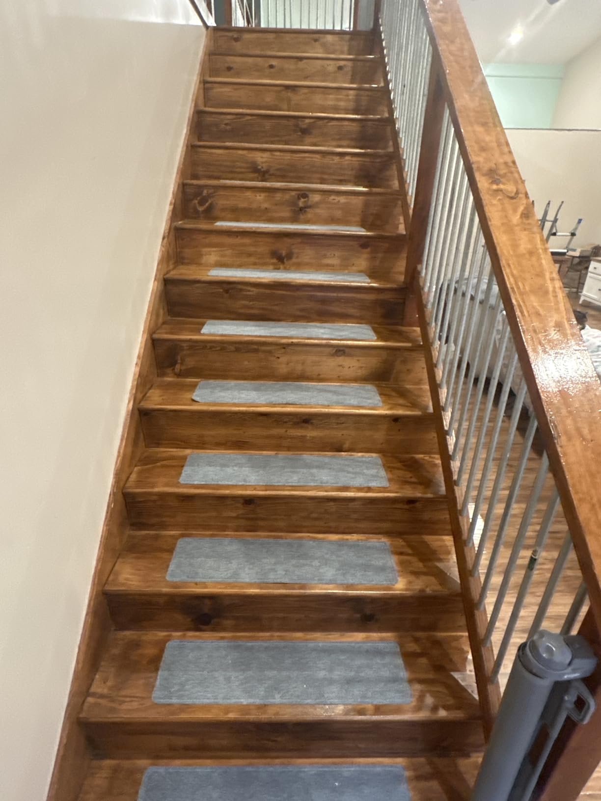 Stair Treads for Wooden Steps 15 PCS, Non Slip Stair Rugs Grey customer photo 2