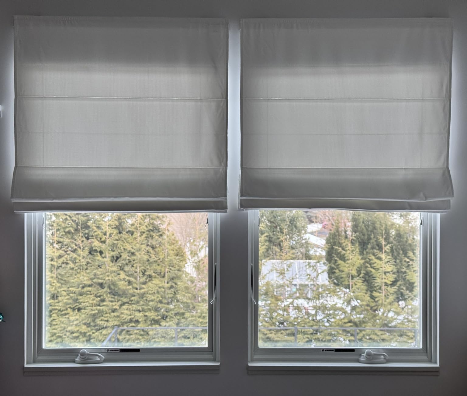 Madison Park Roman Shade, Room Darkening Blind Cordless, 34x64 Matte White | Thermal Insulated Window Blind for Indoor Windows, Basketweave Privacy Window Treatment for Home, Living Room Decor customer photo 2
