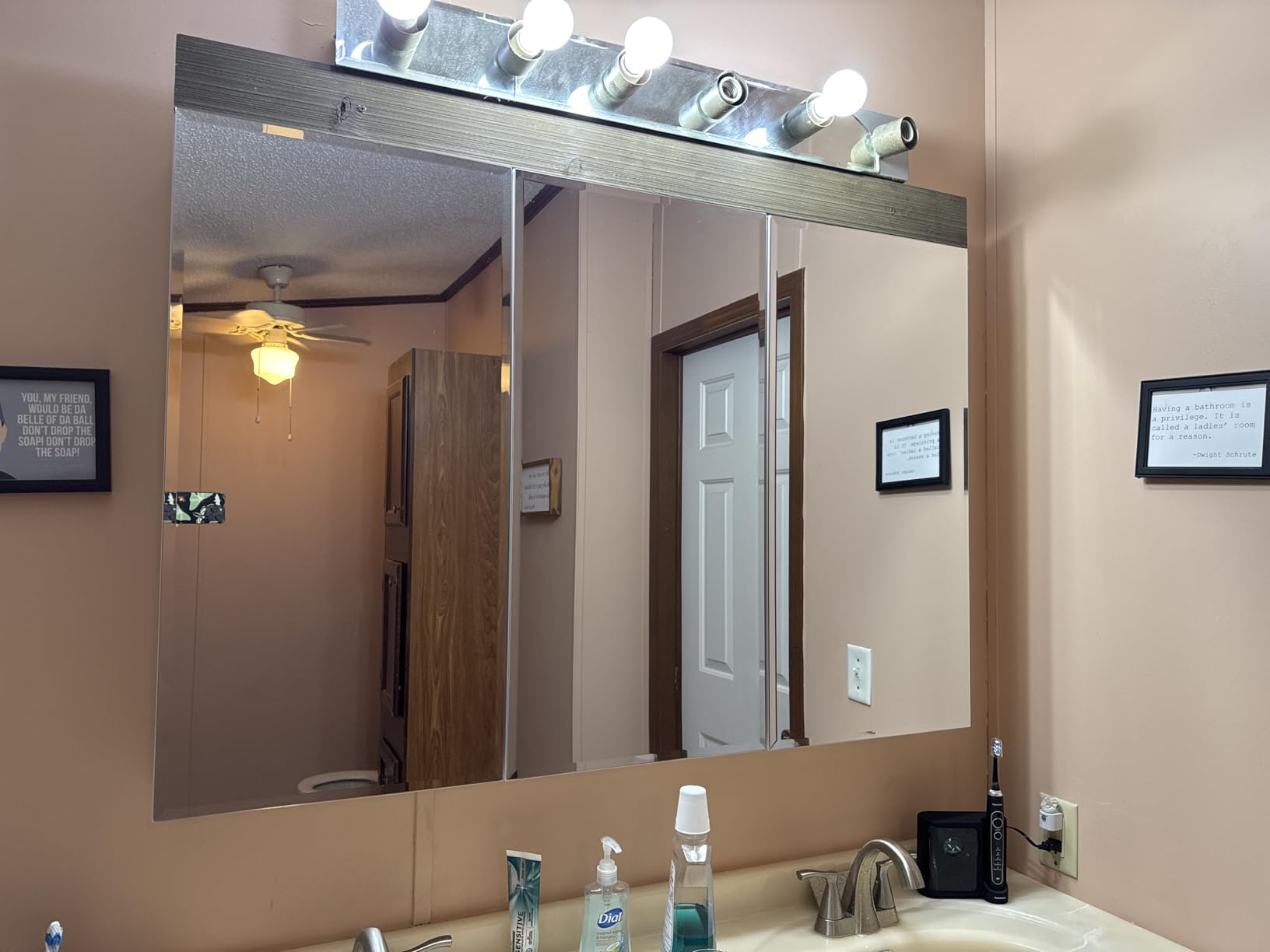 TETOTE 15 x 26 Bathroom Mirror with Storage with Tempered Beveled Mirror Silver Medicine Cabinet Aluminum Cabinet DTC Hinges, Stepless Adjustable Shelves, Recessed/Surface-Mounted customer photo 1