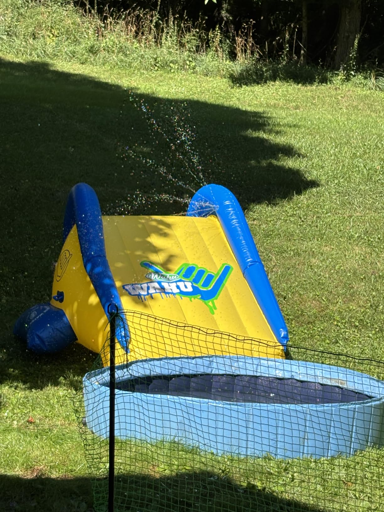Wahu Rippa Dippa Pool Slide | Steep, Fast Ride with Continuous Spray | Backyard Inflatable, Durable & Colorful Water Slide | 7.2ft Long x 4.6ft High, Weight Limit of 154lbs | Ages 6+ customer photo 1