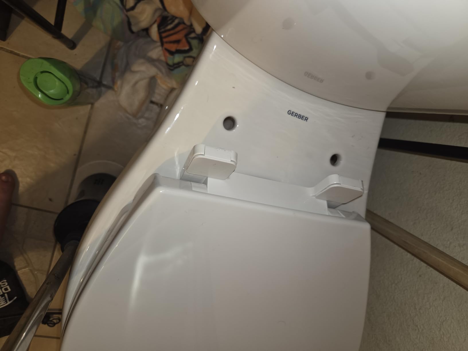 Gerber Maxwell Crest Elongated Two-Piece Toilet, Soft-Close Seat, White | Efficient flush clears the bowl with ease | Tool-free install kit with wax ring included | Glazed trapway prevents clogs customer photo 2