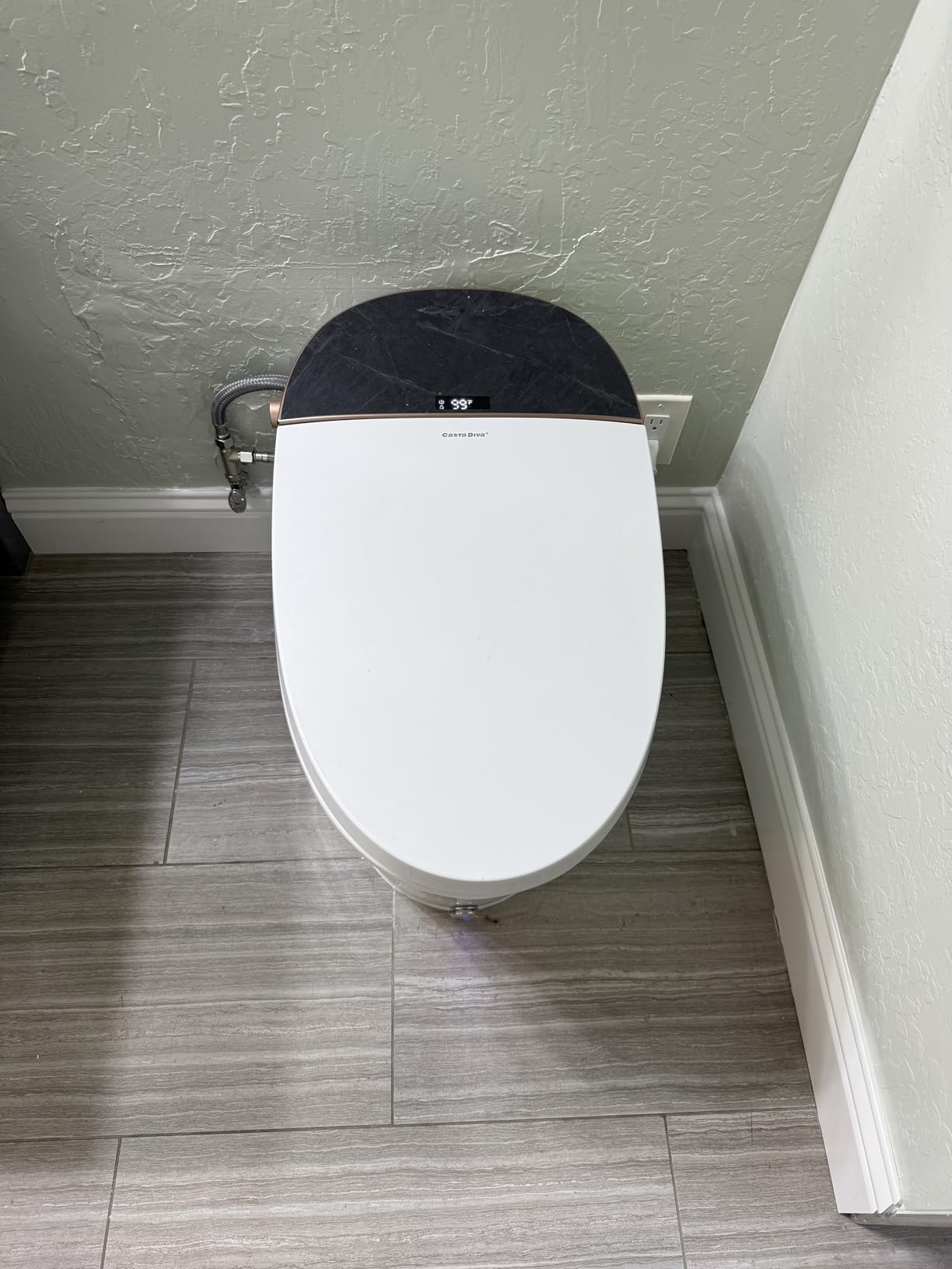 Casta Diva Smart Toilet with Bidet Built in, Auto Open, Foam Shield | 1000g MaP Powerful Flush, Elongated Heated Seat, Foot Kick & Blackout Flush, Luxury Bidet Toilet with Night Light for Bathroom customer photo 1
