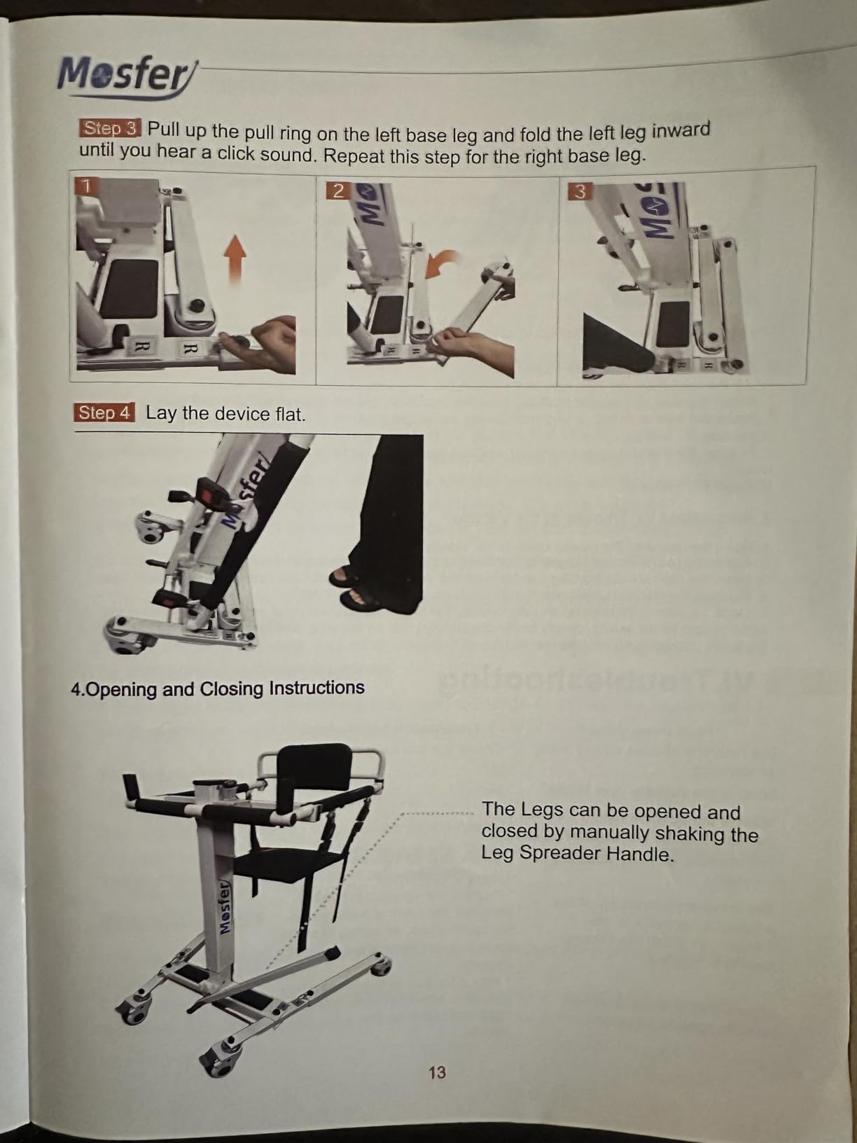 Mosfer Electric Patient Lift Transfer Chair Lift, Chair Lift Assist Devices for Home Seniors and Disabled with Adjustable Height, Folding Bathroom Wheelchair Move from Bed to Chair, Toilet, Car, Outdoor customer photo 1