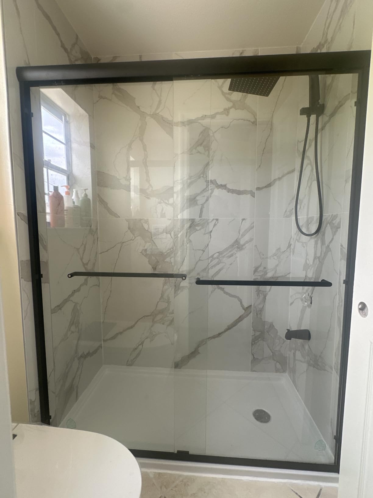 Double Sliding Shower Door 56-60 in W x 76 in H, 1/4