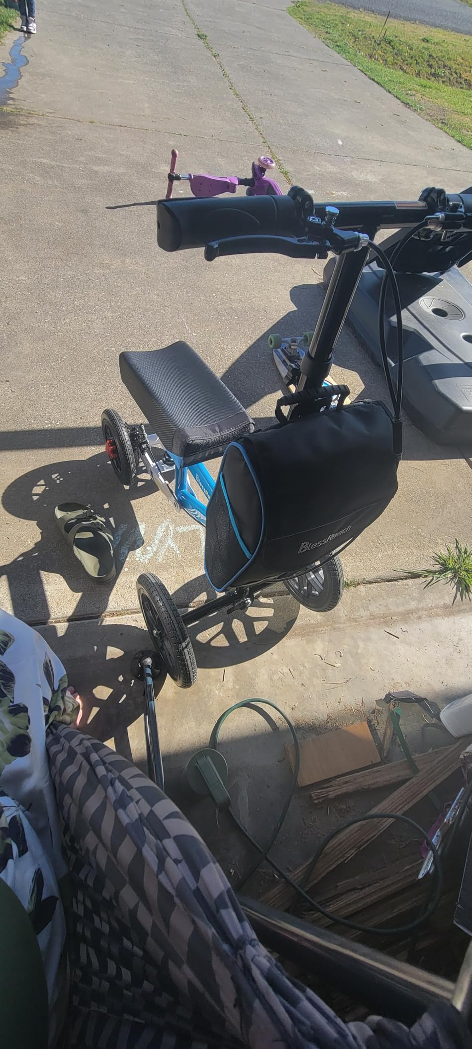 BlessReach All Terrain Knee Walker Scooter for Adults for Foot Injuries | 300lbs Foldable Leg Knee Scooter, 11