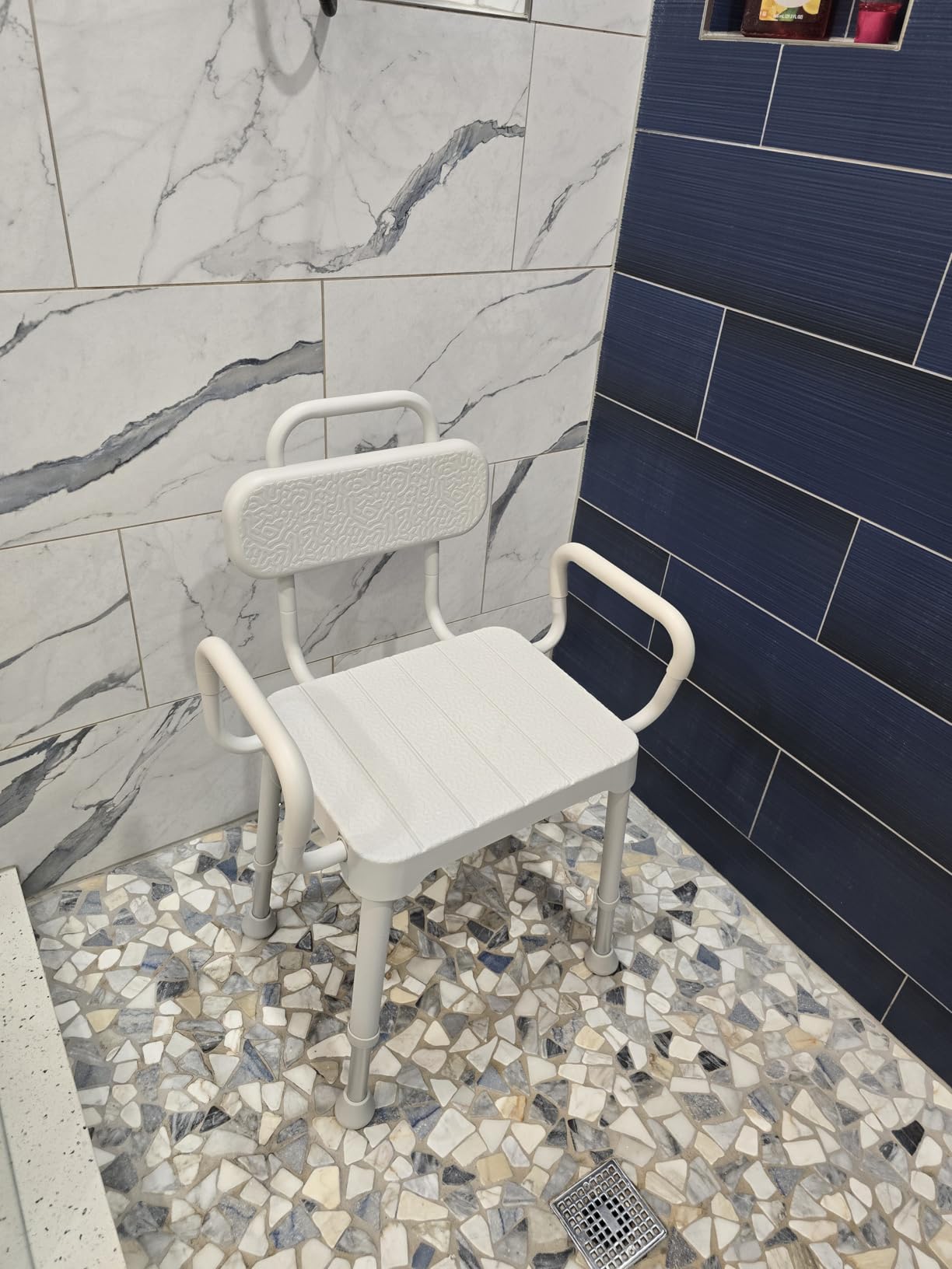 Loyoda Shower Chair for Inside Shower with Back & Arms, Ideal for Seniors | Height Adjustable Shower seat for Disabled, 350 lb Capacity, Non-Slip, Rust-Resistant Aluminum Frame customer photo 1