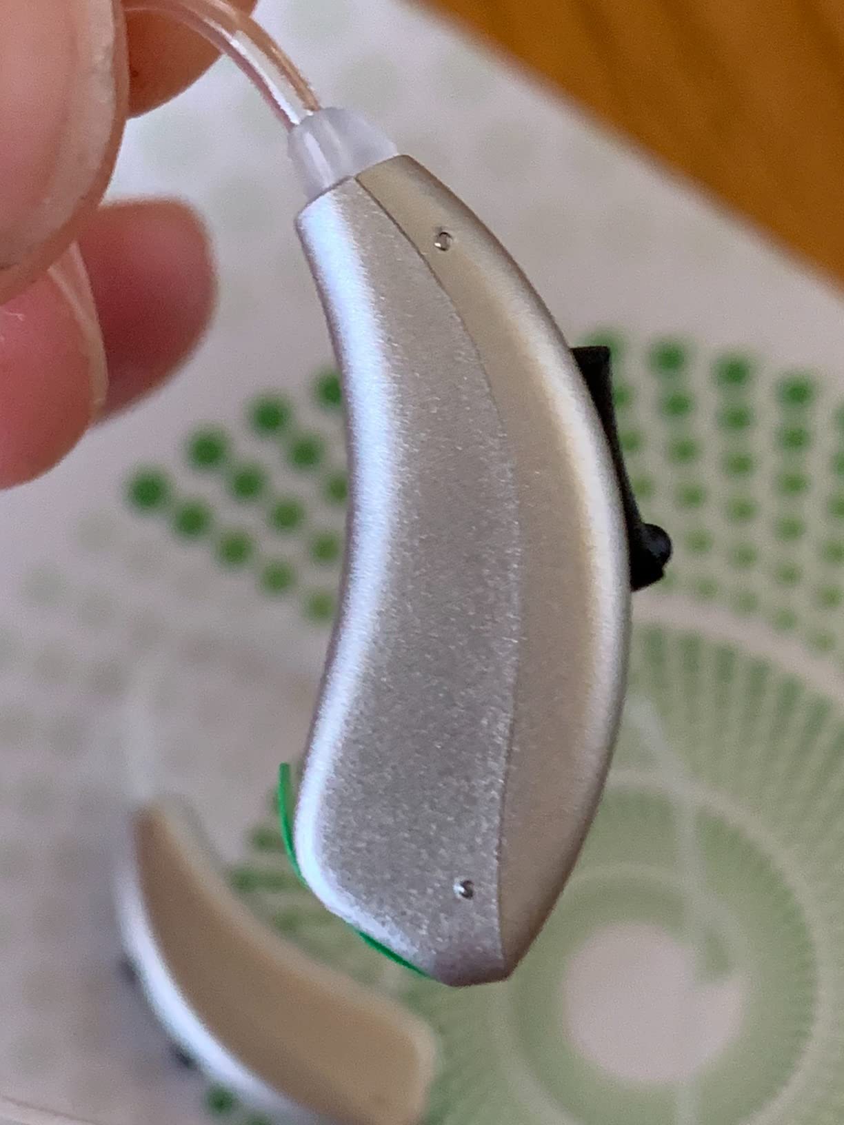 Rechargeable Hearing Aids for Seniors with Noise Reduction - Silver | BTE Severe Hearing Loss Hearing Amplifier, 100+ Hrs Battery Life, Lightweight with Volume Control Dual Microphone for Men Women customer photo 1