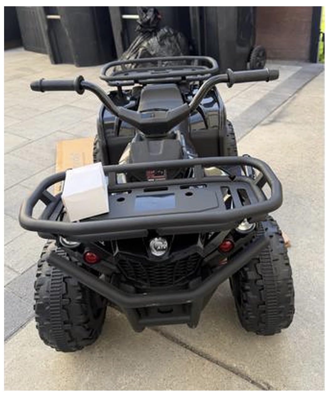HONEY JOY 24V Kids ATV, Electric Ride On Quad, LED Headlights, Music, 5Mph Max Speed, Big Tires, Toddler 4 Wheeler, Ride On Toy Car with Front & Rear Storage, Gift for Boys Girls (Black) customer photo 2
