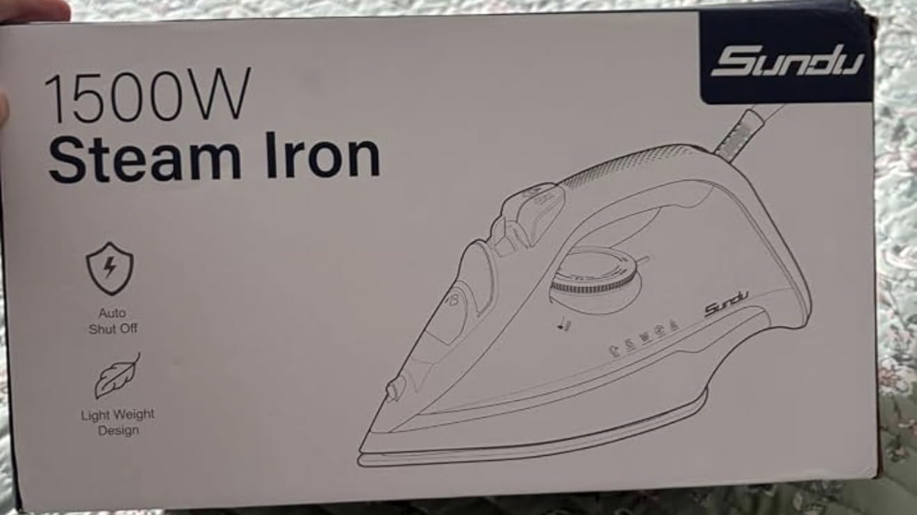 Steam Station Iron for Clothes, 1600W Professional Steam Iron with 44 oz Tank, 400 microsteam holes, Built-In Pump, Ceramic baseplate, Iron Lock For Easy Carry, Home use customer photo 1