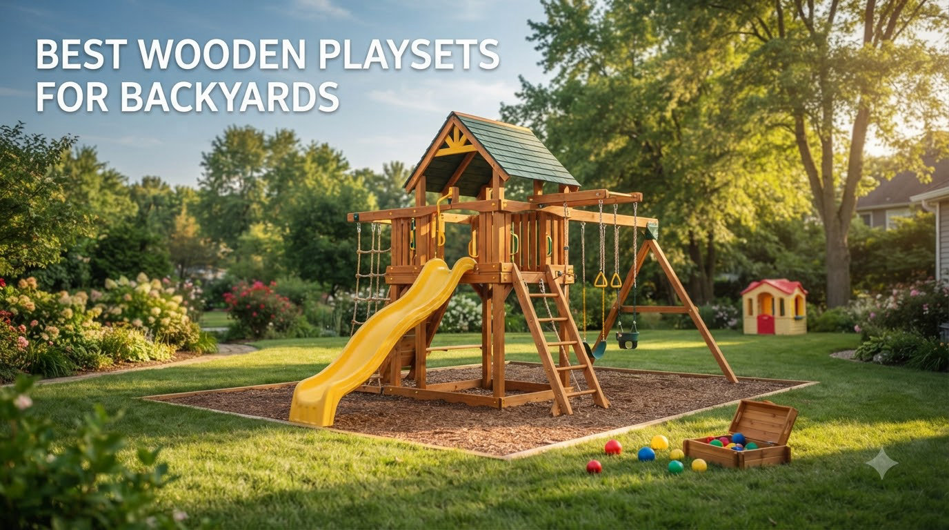 best wooden playsets for backyards
