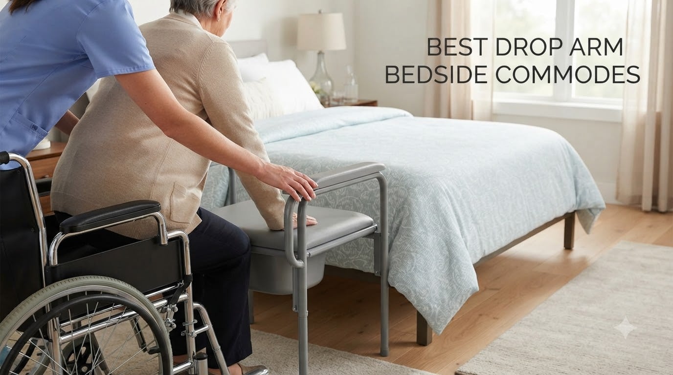 best drop arm bedside commodes