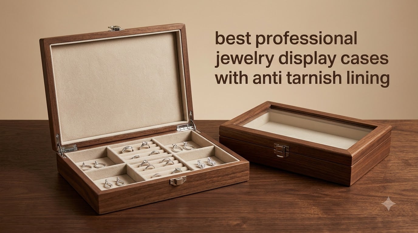 best professional jewelry display cases with anti tarnish lining