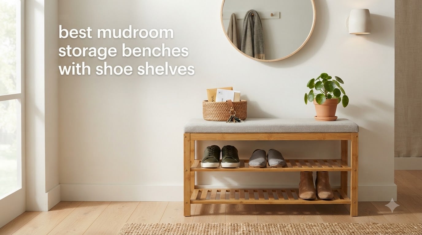 best mudroom storage benches with shoe shelves
