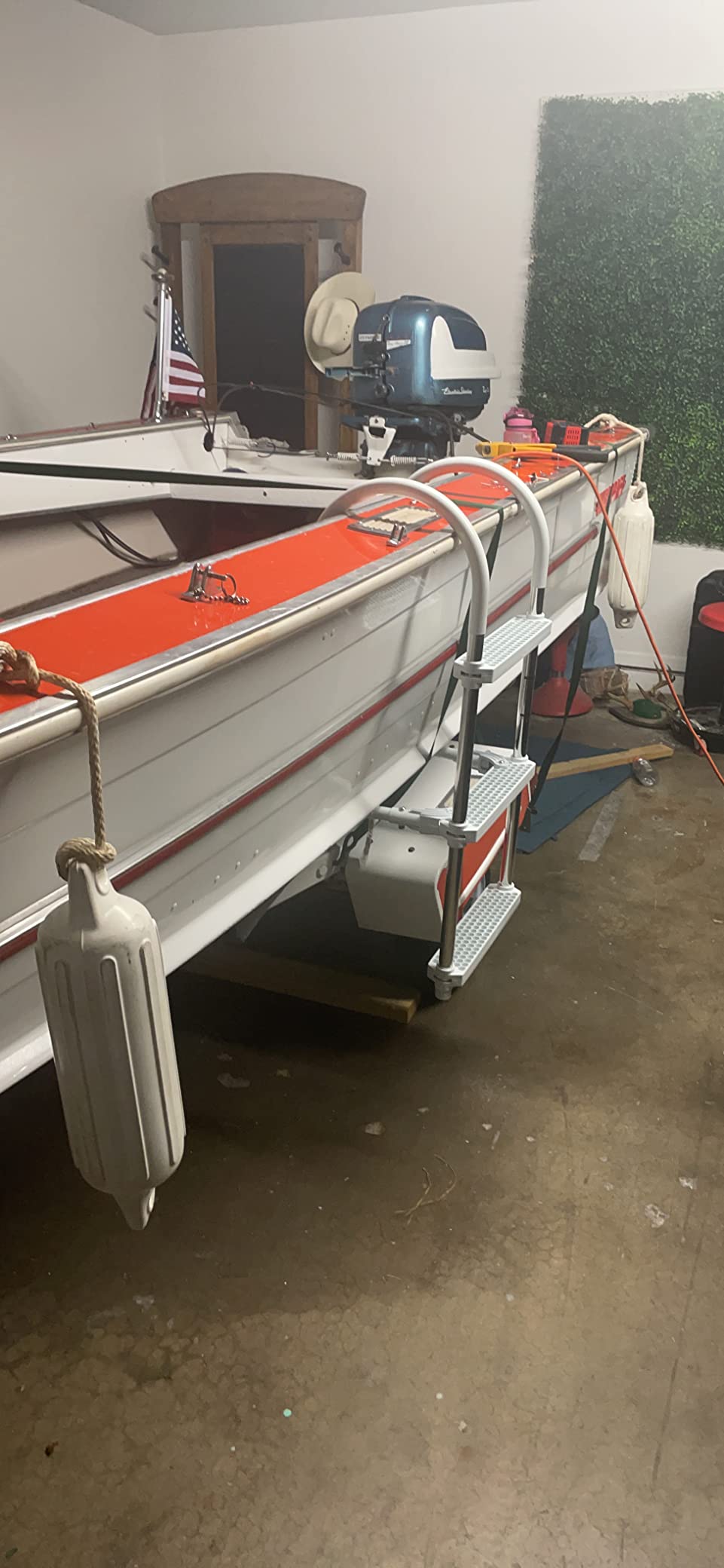 DotLine Boat Aluminum 3 Step Ladder – Folding Gunwale Hook Design, 11