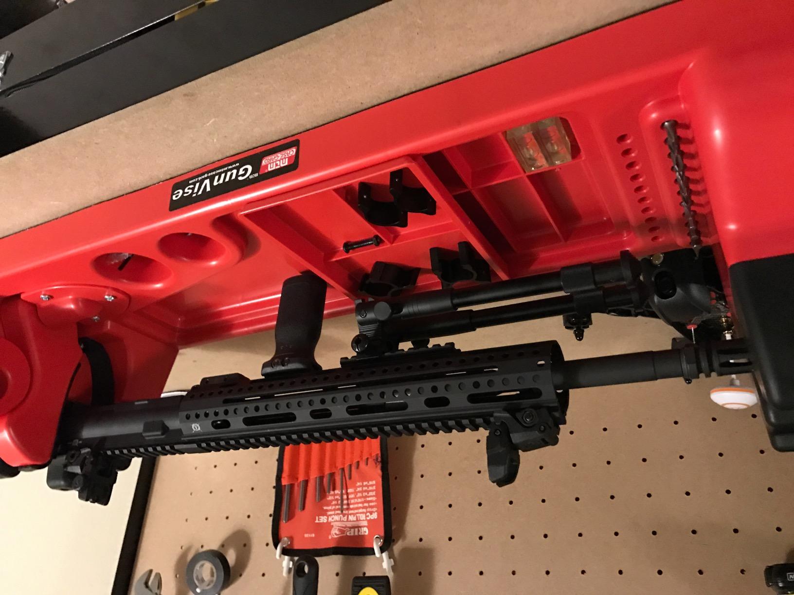 MTM GV30 Gun Vise for Gunsmithing work and Cleaning Kit, Free Standing, 11 Compartments, USA Made, Red customer photo 1