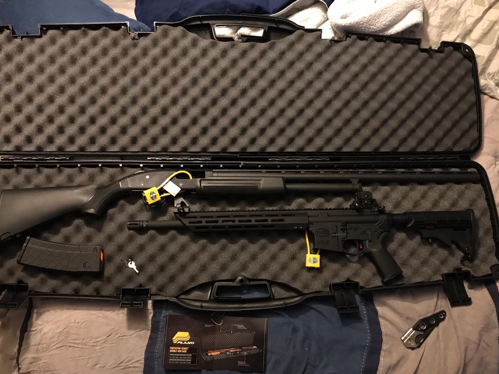 Plano Single Scoped or Double Non-Scoped Rifle Case , Black, 15.00 x 51.50 x 4.00