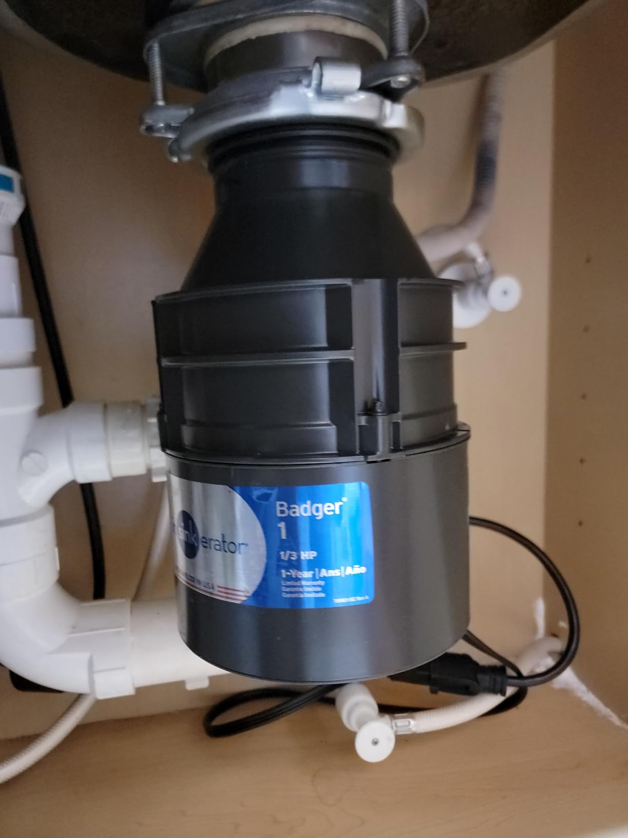 InSinkErator Badger 1 Garbage Disposal with Power Cord, Standard Series 1/3 HP Continuous Feed Food Waste Disposer, Badger 1 W/C customer photo 2