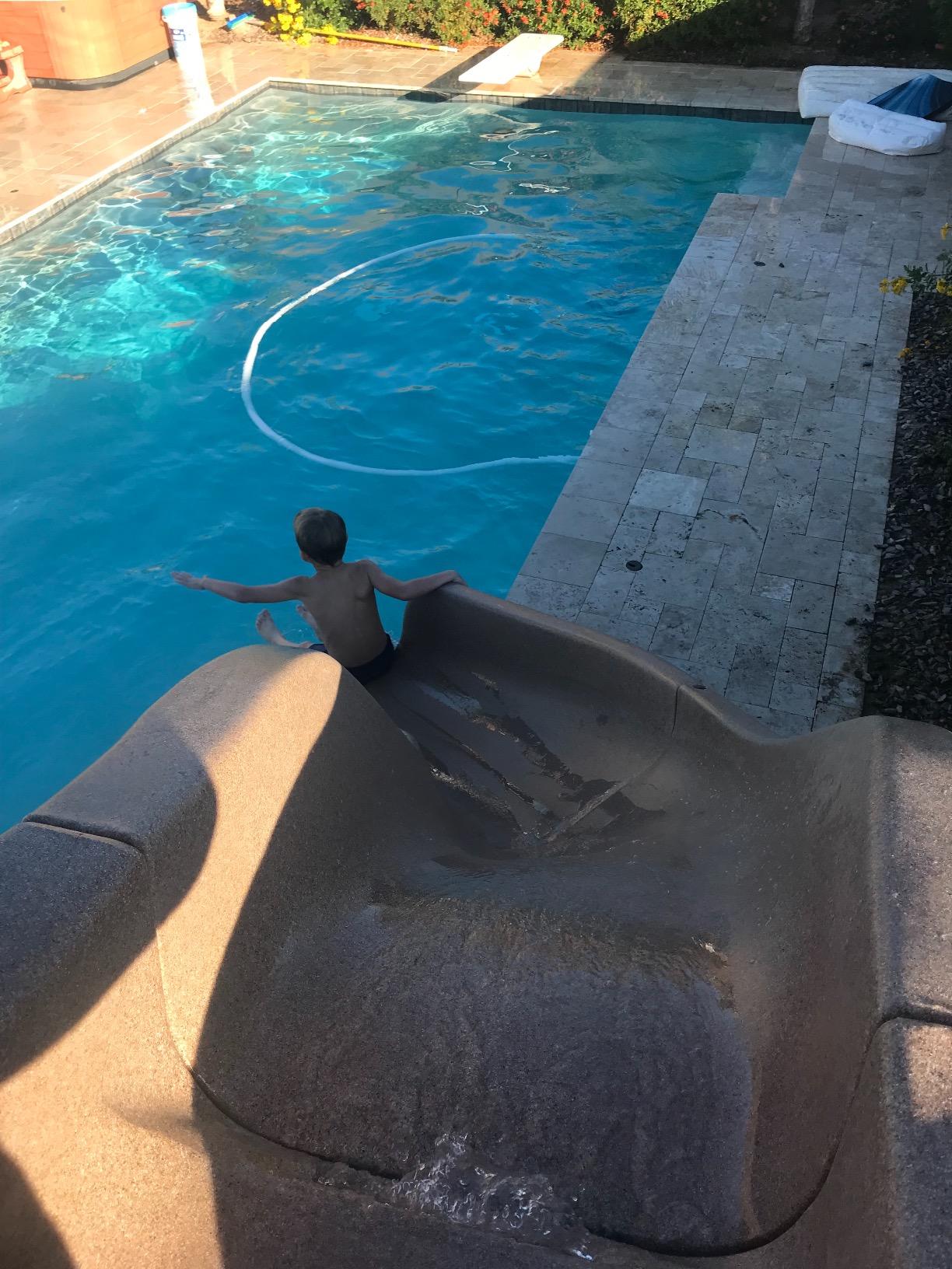 S.R.Smith Typhoon Pool Slide, Gray - Premium Water Slide | Right-Curve Water Slide for Inground Pools, Deck-Mounted with an Enclosed Ladder for Safety customer photo 1
