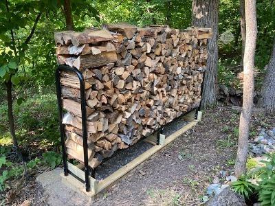 ShelterLogic 4' Adjustable Heavy Duty Outdoor Firewood Rack with Steel Frame Construction and Water-Resistant Cover customer photo 2