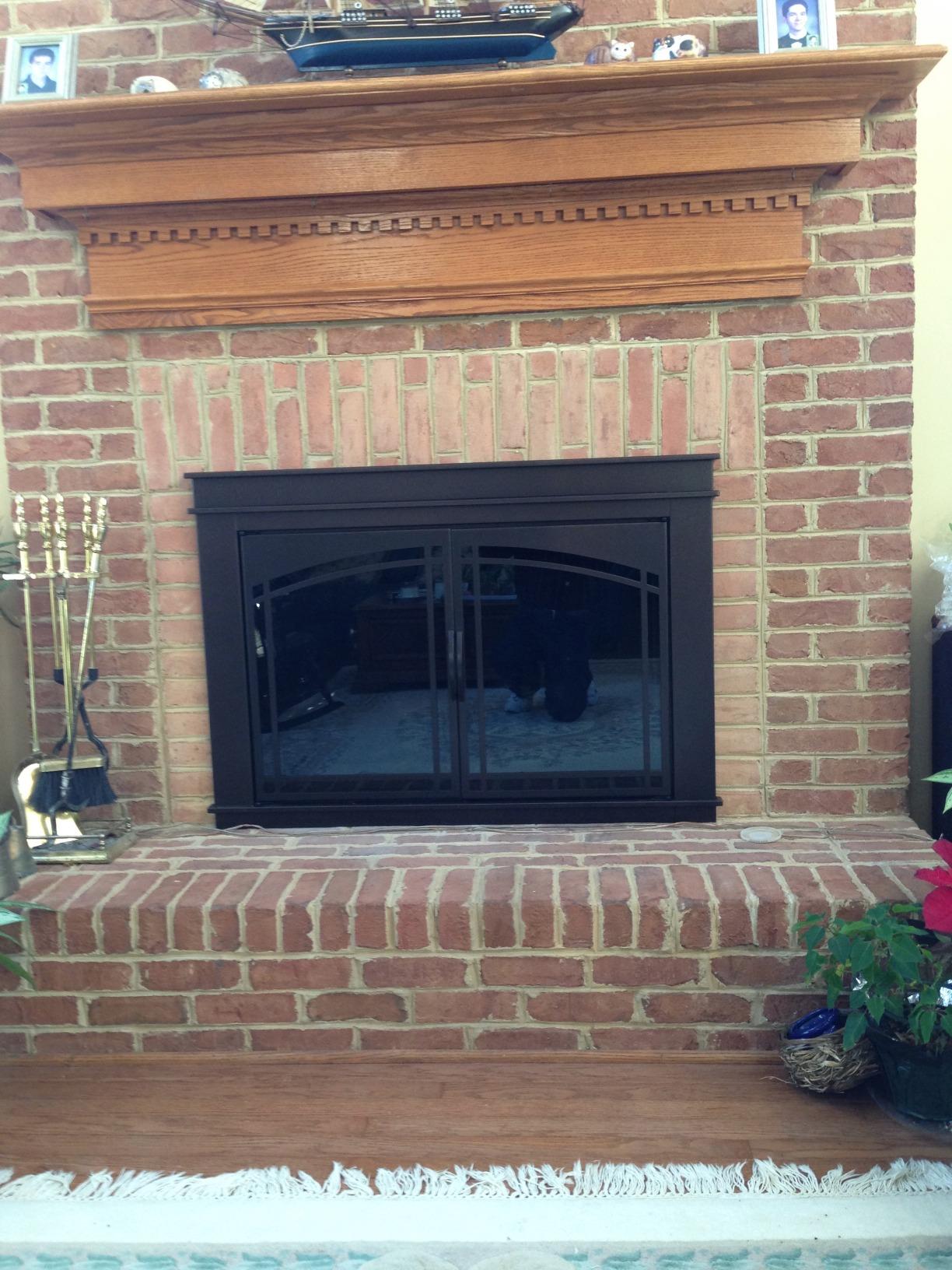 Pleasant Hearth FN-5702 Fenwick Fireplace Glass Door, Oil Rubbed Bronze, Large customer photo 1