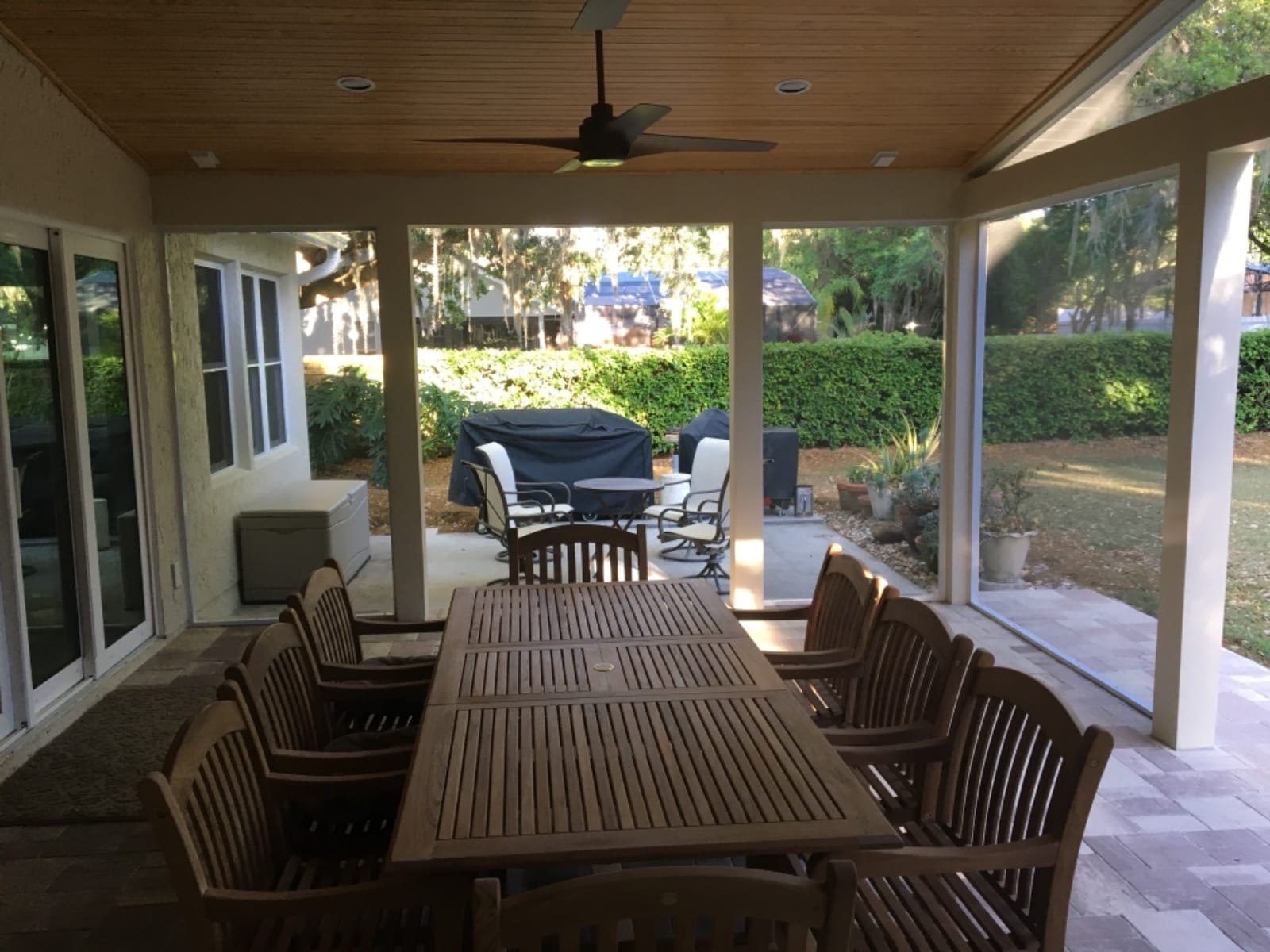 Amazonia Newcastle 9-Piece Outdoor Rectangular Dining Table Set | Certified Teak | Ideal for Patio and Indoors, Light Brown customer photo 1