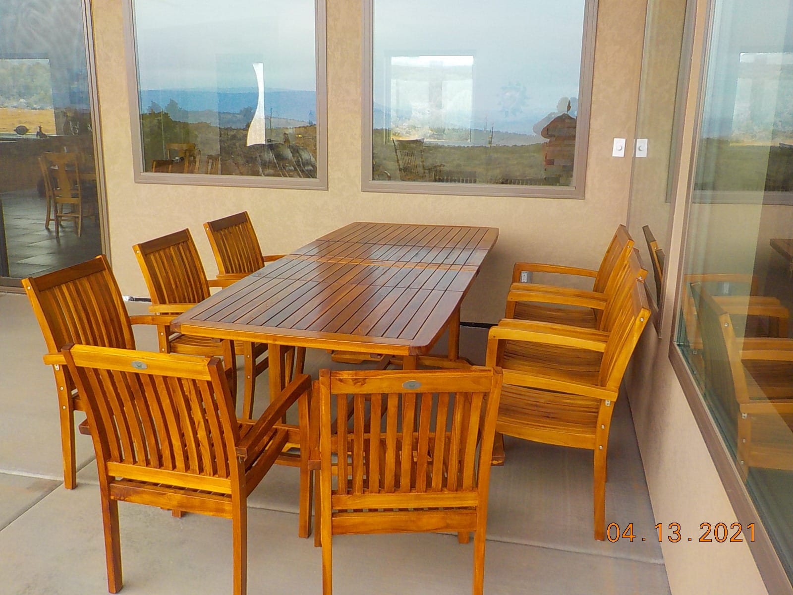 Outdoor Patio Furniture. New 9pc Indonesian Grade-A Teak Dining Set - Rectangle 95