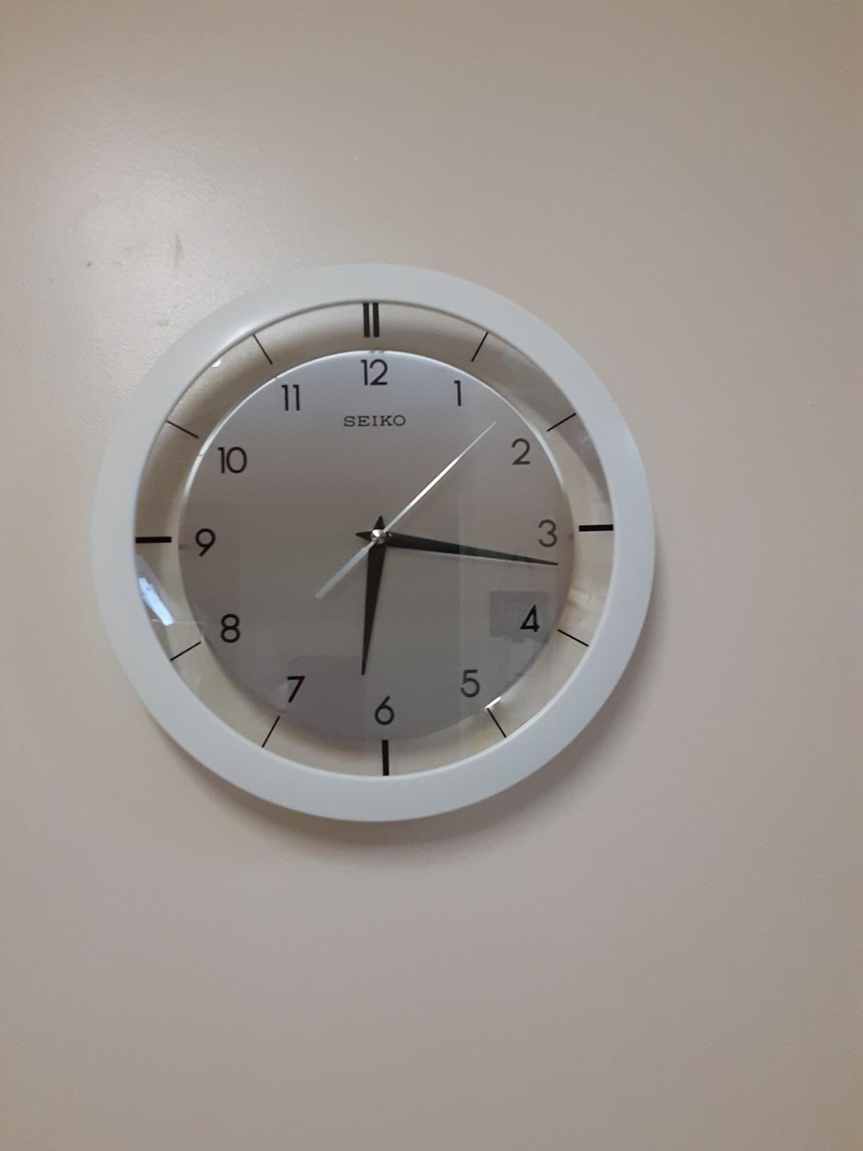 SEIKO QXA520WLH Metal Non Ticking Wall Clock, White, 11 Inch customer photo 1
