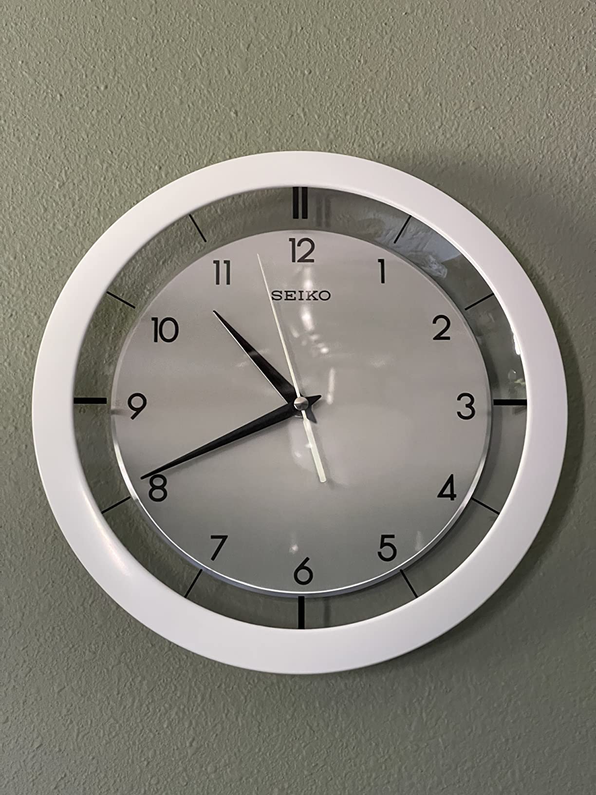 SEIKO QXA520WLH Metal Non Ticking Wall Clock, White, 11 Inch customer photo 2