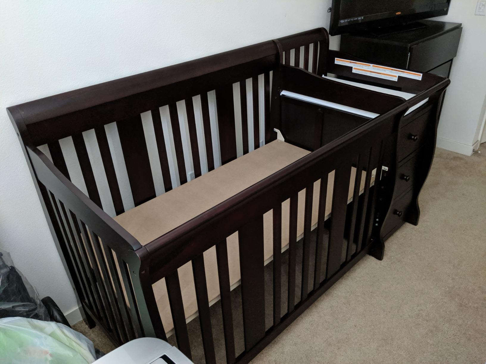 Storkcraft Portofino 5-in-1 Convertible Crib and Changer, White customer photo 2