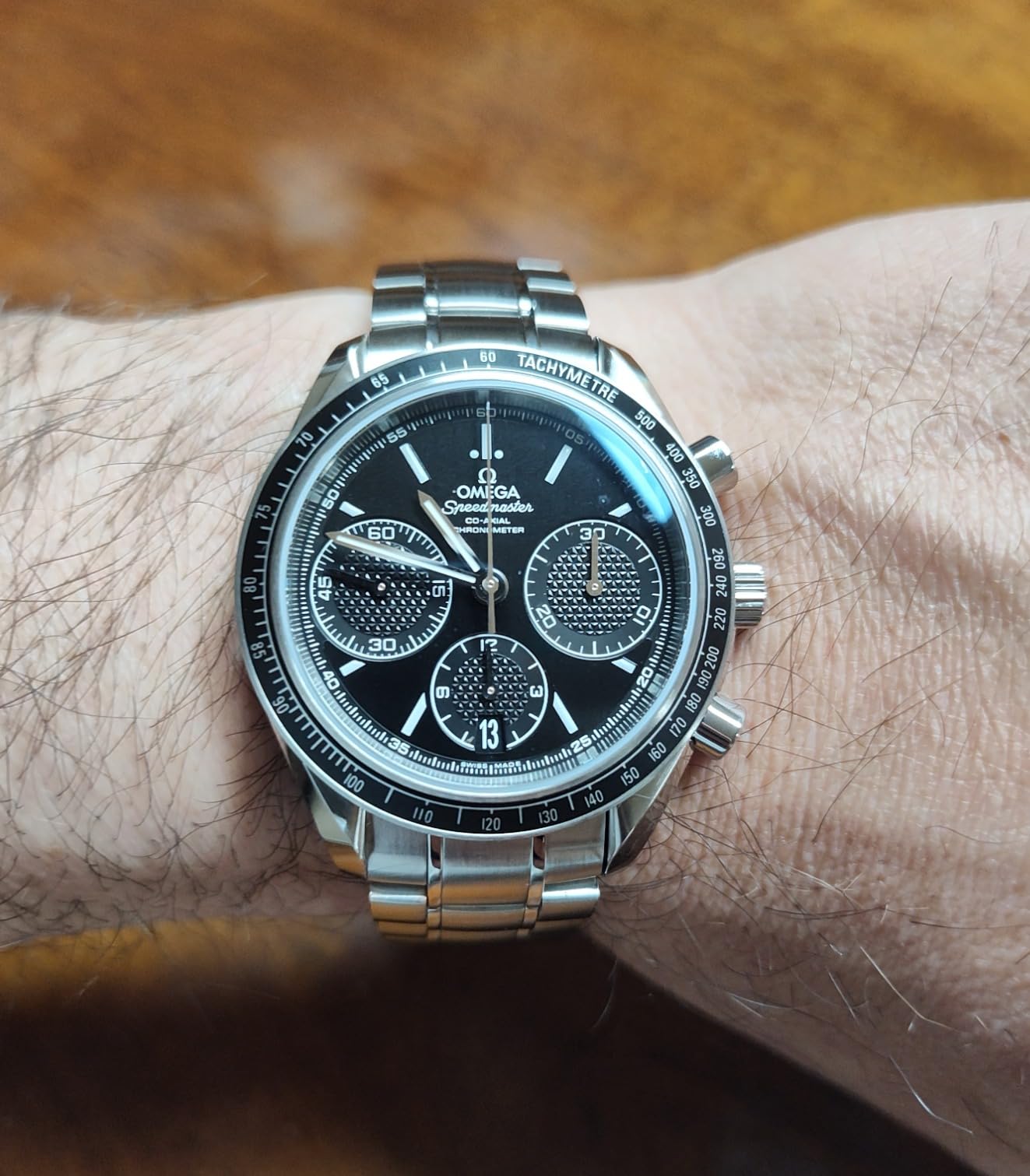 Omega Speedmaster Racing Automatic Chronograph Black Dial Stainless Steel Mens Watch 326.30.40.50.01.001 customer photo 2