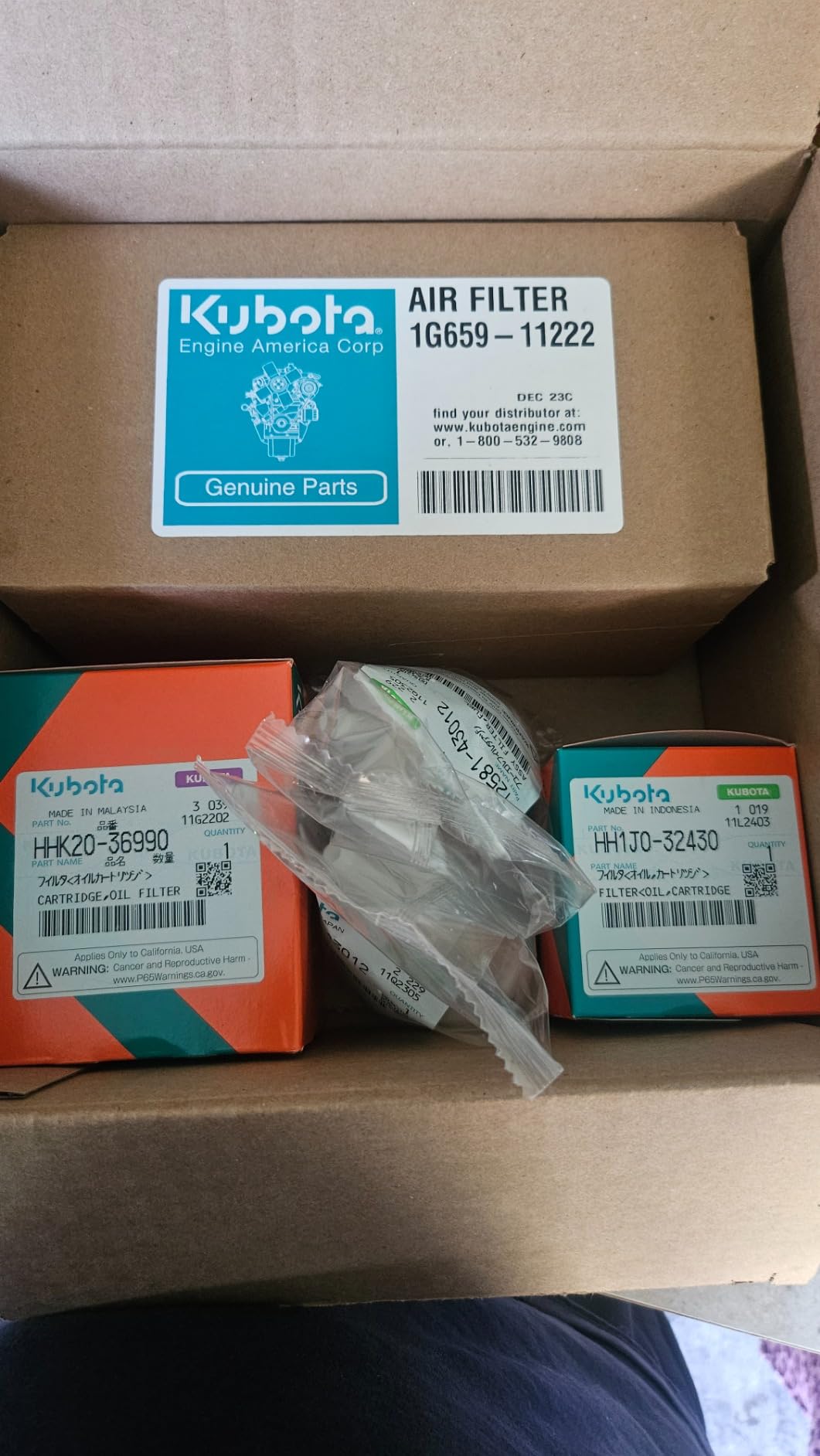 OEM Kubota Filter Kit for BX24 BX25 BX2230 BX2350 BX2360 BX2370 customer photo 1
