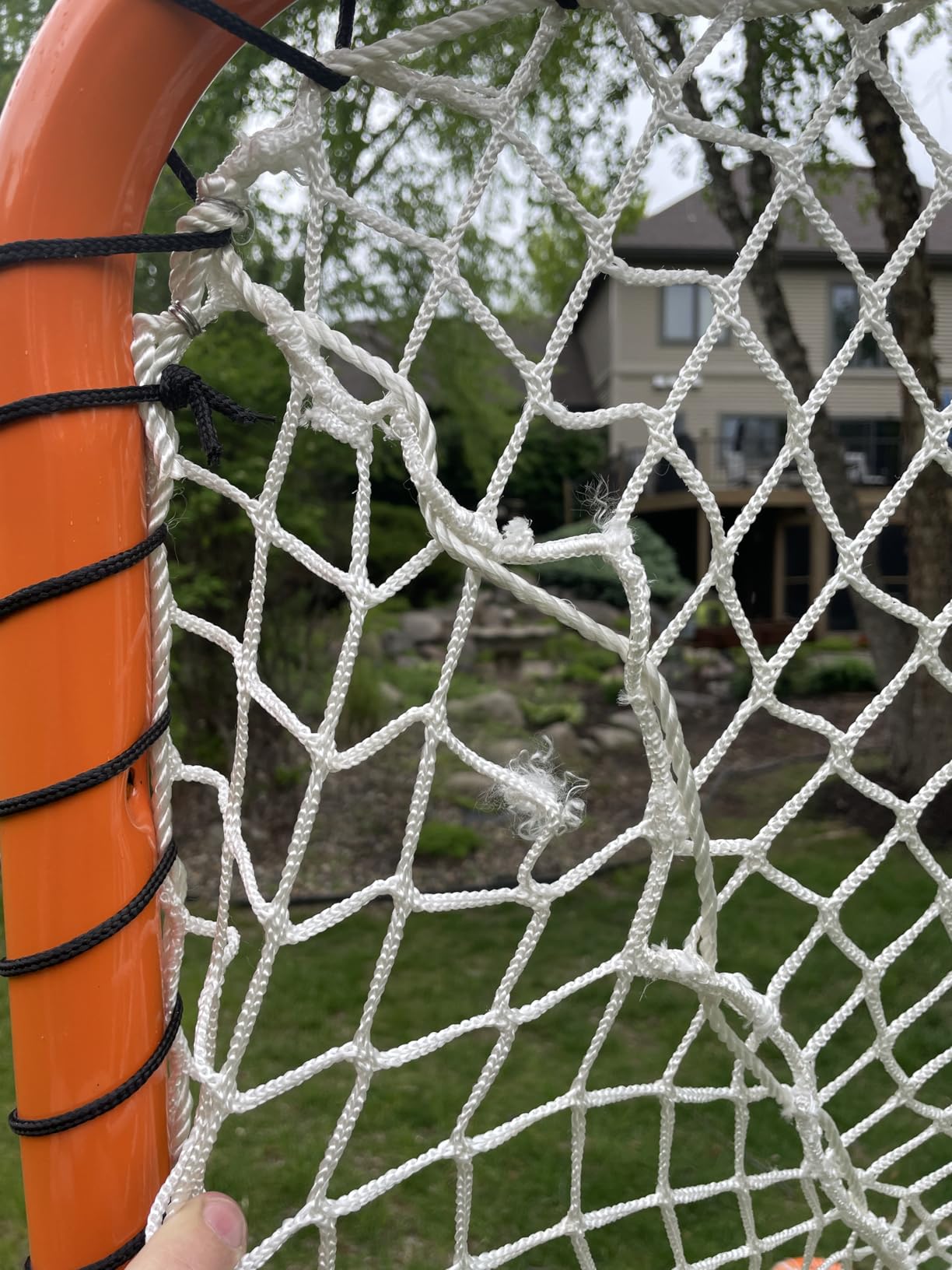 EZGoal Lacrosse Folding Goal, 6 x 6-Feet, Orange customer photo 2