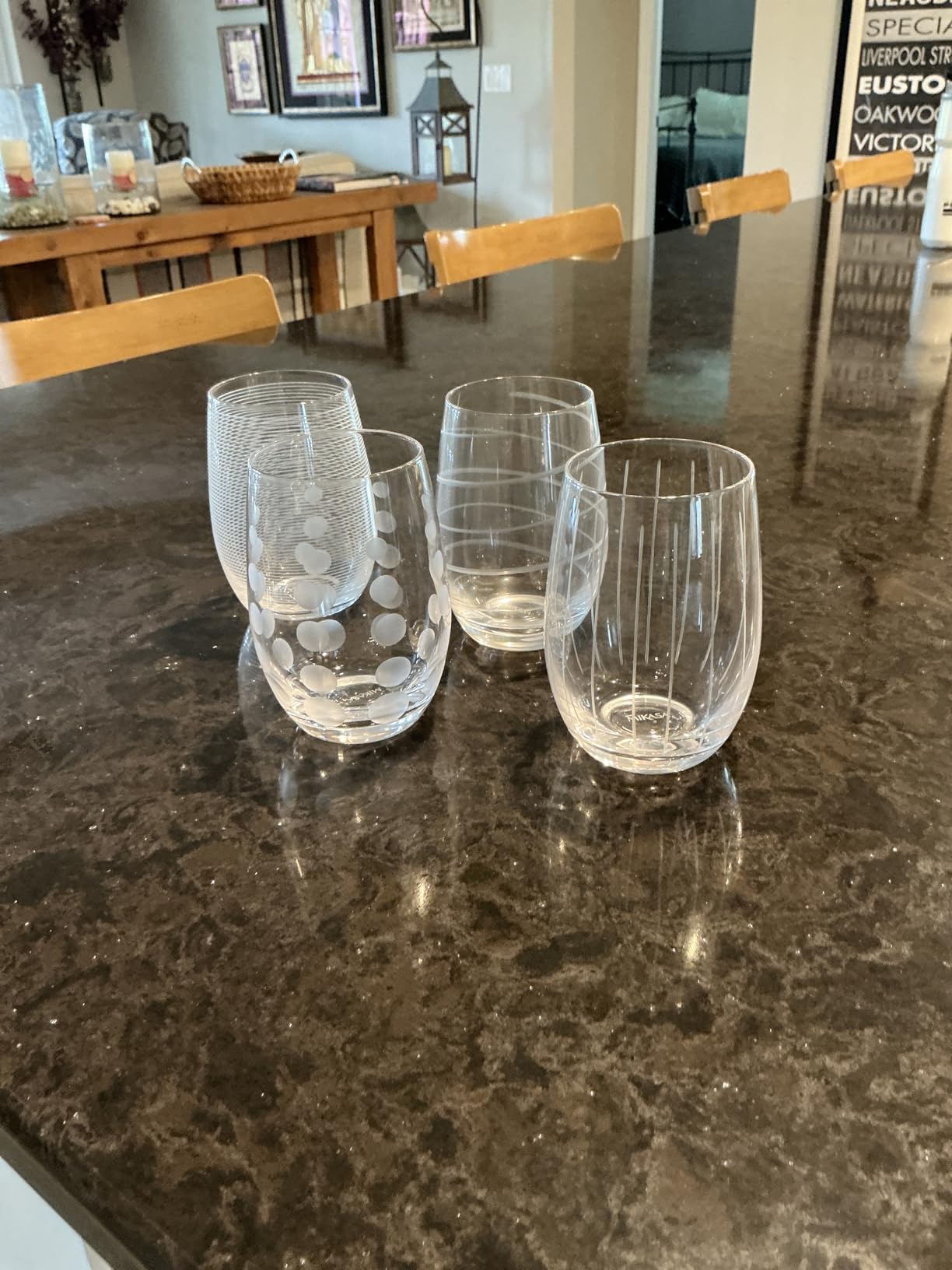 Mikasa Cheers Stemless Wine Glasses, Set of 4, 17-Ounce Clear Glasses, Durable and Elegant, Perfect for Red or White Wine, Dishwasher Safe customer photo 1