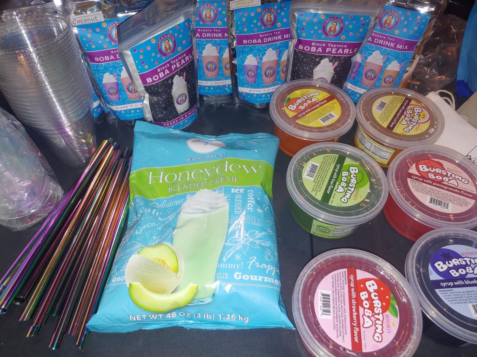 The Original Ultimate D.I.Y. Boba / Bubble Tea Kit Gift Box 6 Flavors, Boba Pearls, Straws and Shaker (FRUITY) customer photo 1