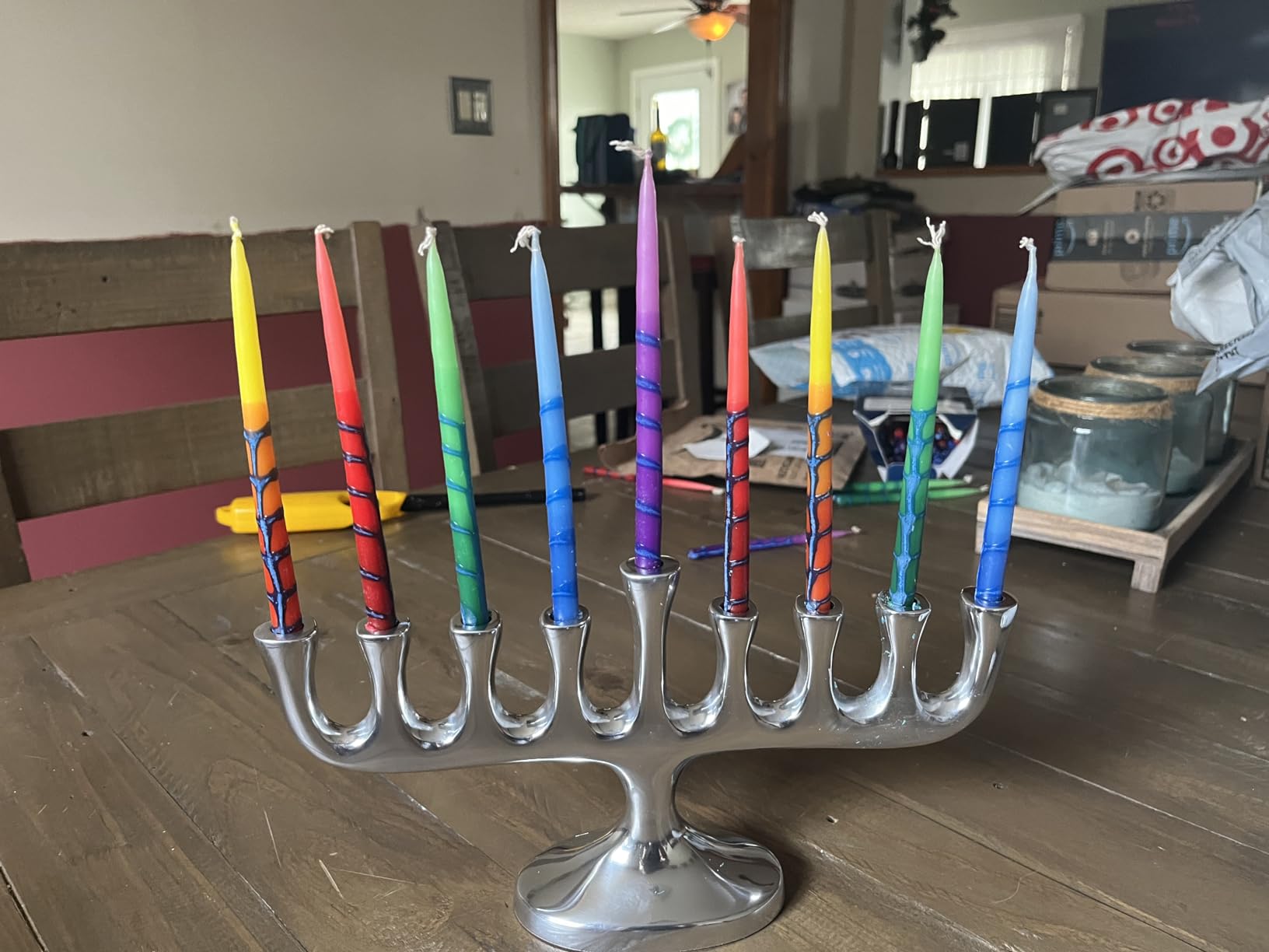 Zion Judaica Stunning Sleek Designers Menorah for Hanukkah High Polished Traditional Candle and Oil Chanukiah Classic Chanukah Minorah customer photo 2