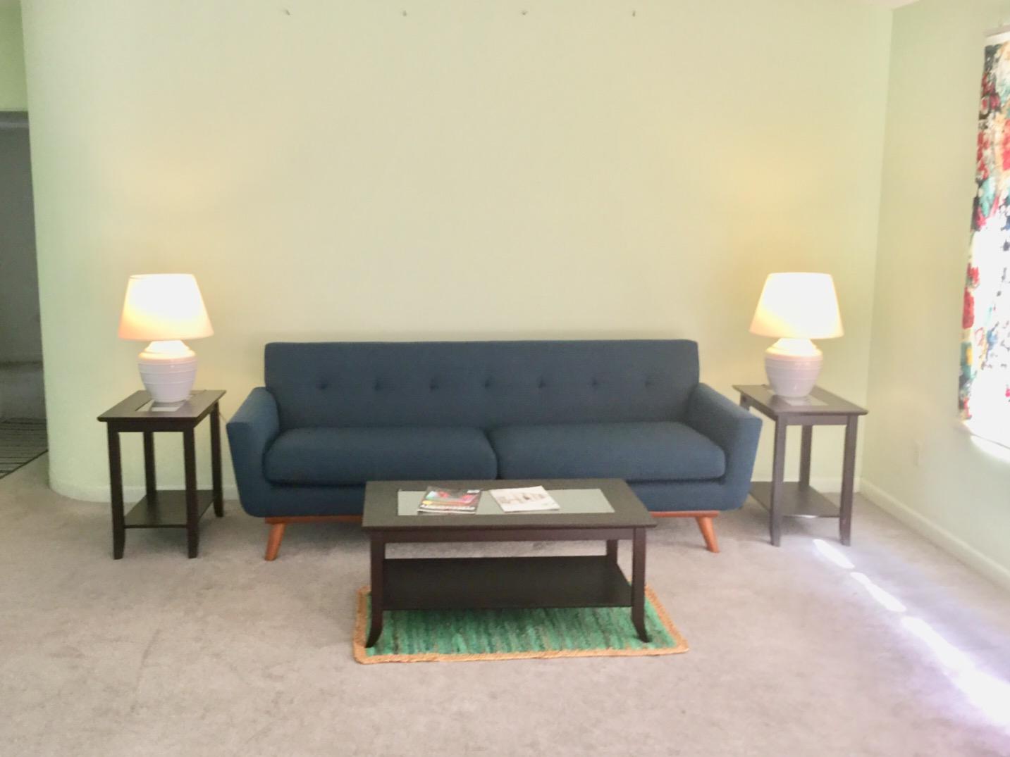 Modway Engage Mid-Century Modern Upholstered Fabric Sofa in Azure customer photo 2