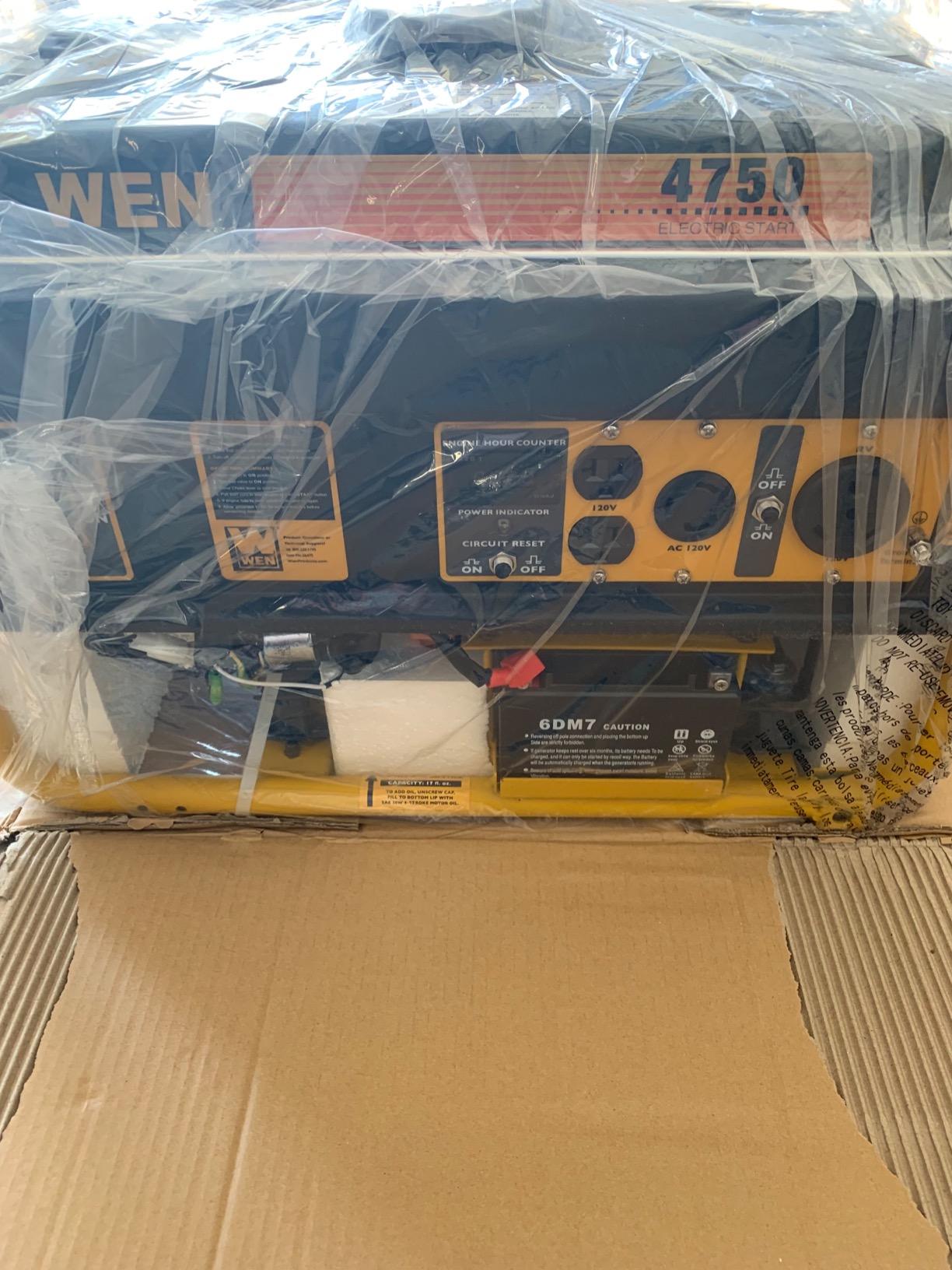 WEN 56475 4750-Watt Portable Generator with Electric Start and Wheel Kit, Yellow and Black customer photo 2