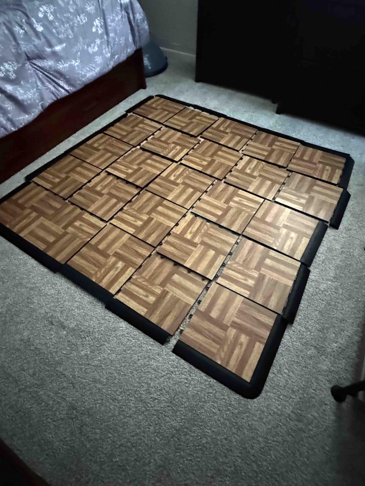 SnapLock Portable Dance Floor Kit, 3'x3', Oak Finish, 9 Sq Ft customer photo 2