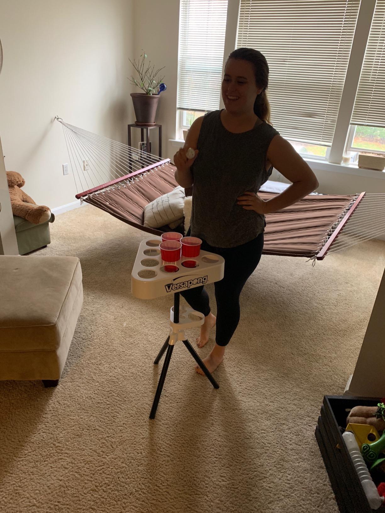 Portable Beer Pong Table / Tailgate Game with Backpack Carry Case and Balls customer photo 2