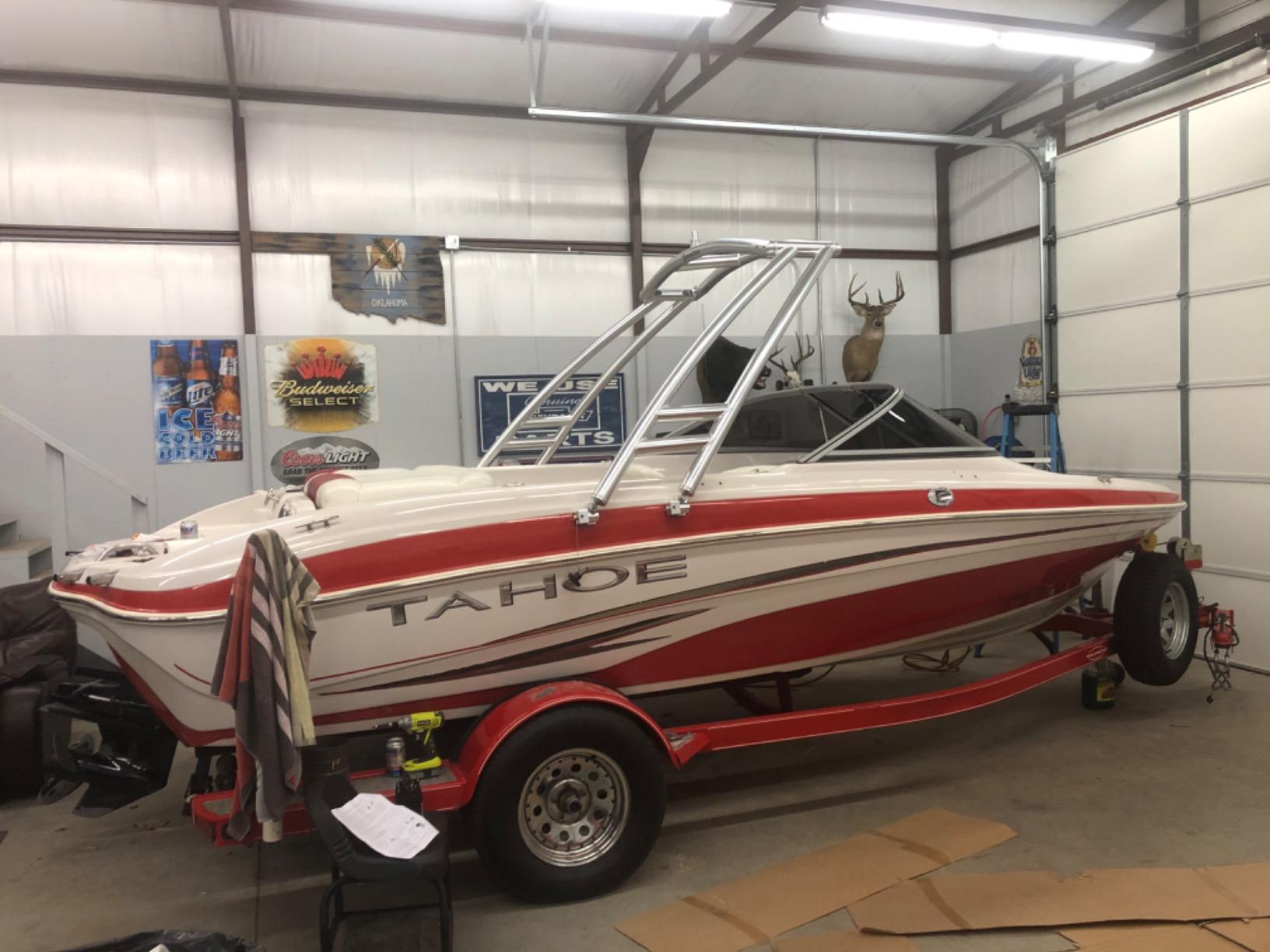 Monster Tower MTK Wakeboard Tower - Universal Fit, Collapsible, Forward-Raked Design, Arched Upper Bar, Dual Reinforced 2.5” Anodized Aluminum for Water Ski/Wake Sport customer photo 2