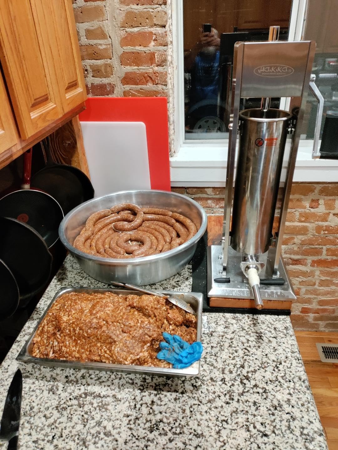 Hakka 11 Lb/5 L Sausage Stuffer 2 Speed Stainless Steel Vertical Sausage Maker customer photo 2
