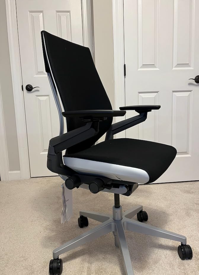 Steelcase Gesture Office Chair - Ergonomic Work Chair with Wheels for Carpet - Comfortable - Intuitive-to-Adjust for Desk - 360-Degree Arms - Licorice Fabric customer photo 2