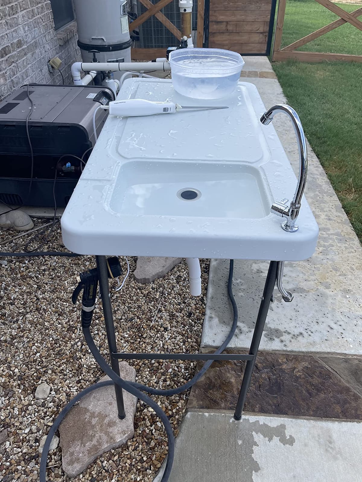 Old Cedar Outfitters Fish and Game Cleaning Table with Sink and Folding Legs customer photo 2