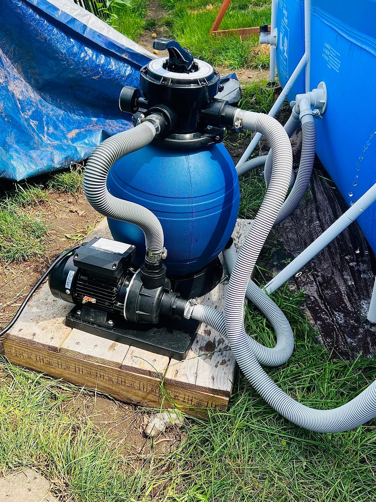 Swimline Sand Filter Pump for Above Ground Pool - 14'', 0.45THP, 2400 GPH Pump Flow Rate, 4 Way Multi Port Valve, Easy Installation customer photo 1