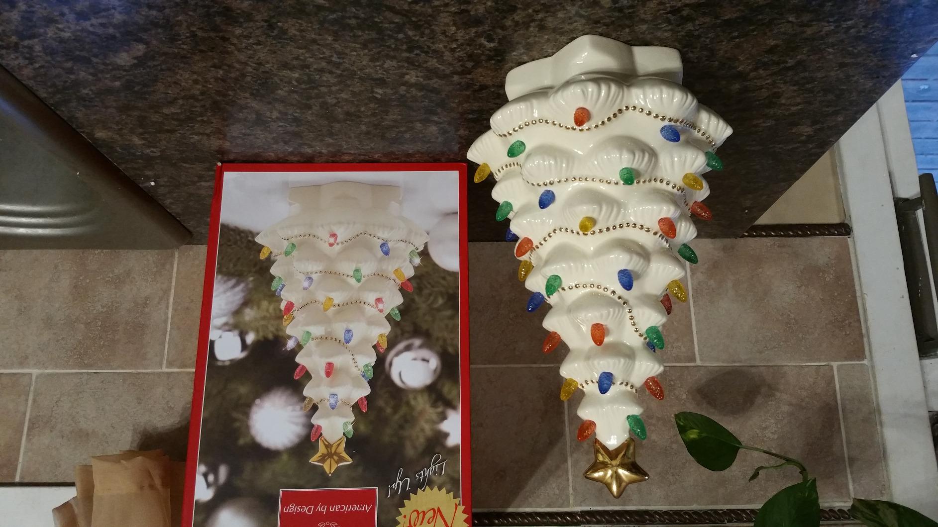 Lenox Treasured Traditions Ivory Light-Up Christmas Tree Figurine | dolomite ceramic, 8.82 inch height | requires 3 aaa batteries, not included | collectible christmas decor gift customer photo 1