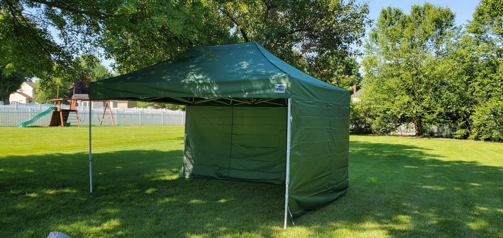 Eurmax USA 10x10 Pop Up Canopy Tent,Commercial Tent with Patented No-Tip Rolling Bag,4 Zippered Removable Walls,UV & Water Resistant Canopy Top,Heavy Duty Outdoor Gazebo,Instant Shelter(White) customer photo 1