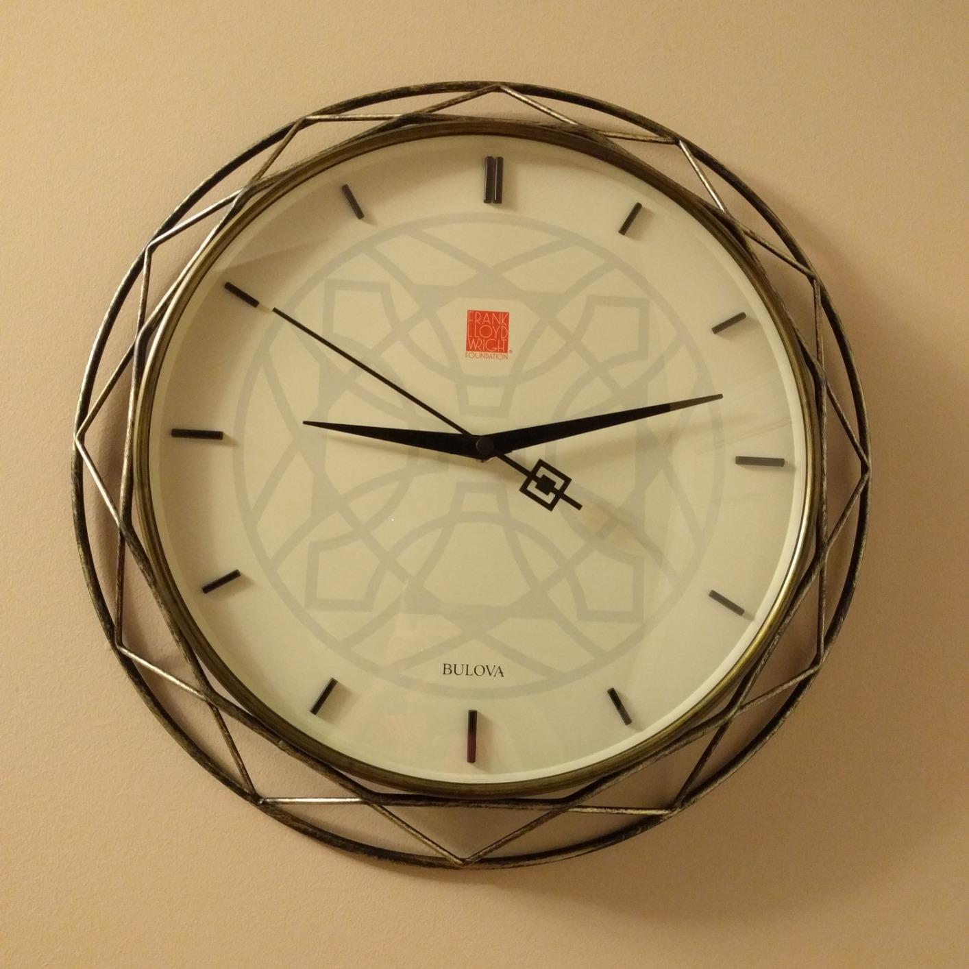Bulova Clocks C4834 Luxfer Prism 14 Inch Frank Lloyd Wright Inspired Wall Clock customer photo 2