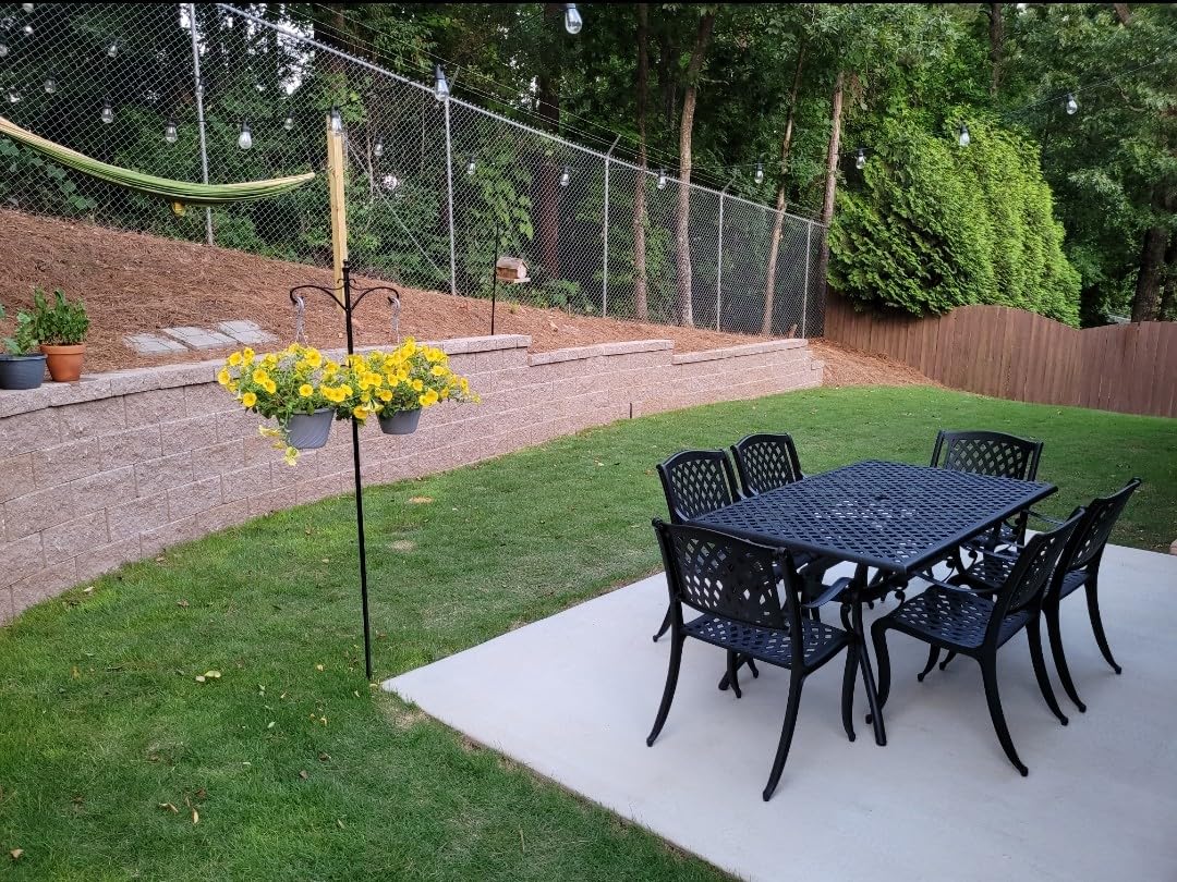 Christopher Knight Home Cayman Outdoor 6-Seater Cast Aluminum Dining Set, 7-Pcs Set, Black Sand customer photo 2
