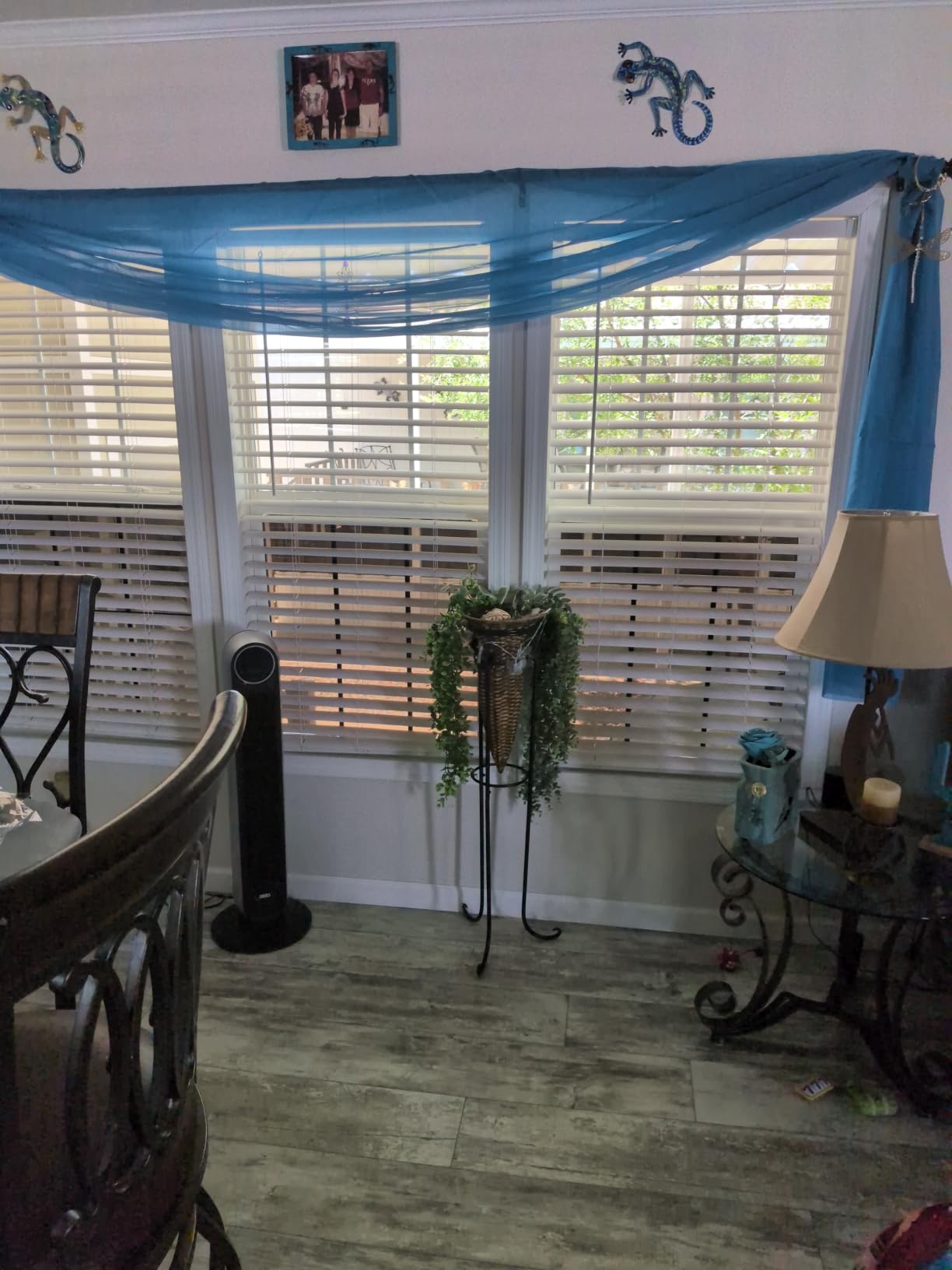 NICETOWN Sheer Canopy Bed Curtains Panels 216 - Home Decoration Sheer Voile Scarf Valance for Wedding (1 Panel, W60 x L216, White) customer photo 1