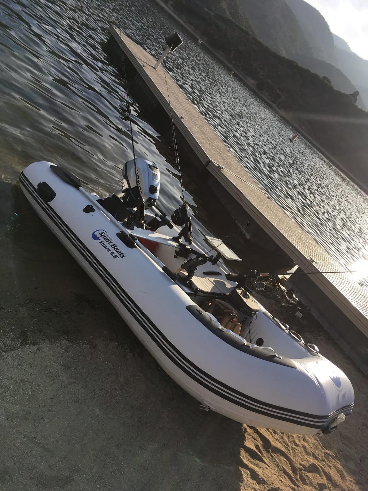 Shark 9.8' Inflatable Sport Boat | Aluminum Floor Dinghy with Durable Heat-Welded PVC | 5 Person Inflatable Dinghy | 15HP Motor Ready customer photo 1